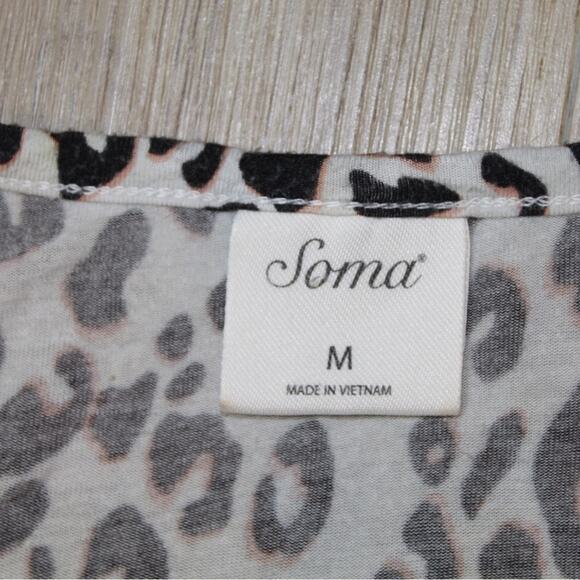 Soma Leopard Print Sleeveless Lounge Dress Beige/Black – Women’s M - Picture 3 of 3